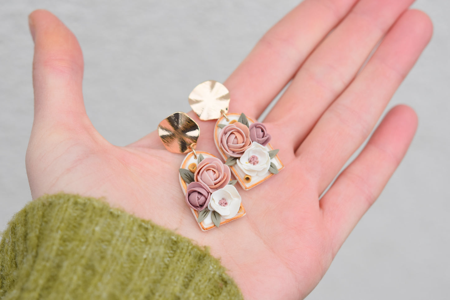 Floral Earrings | Dusty Rose