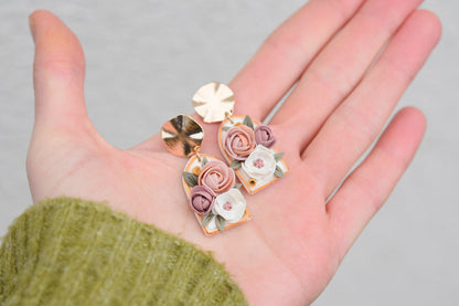 Floral Earrings | Dusty Rose