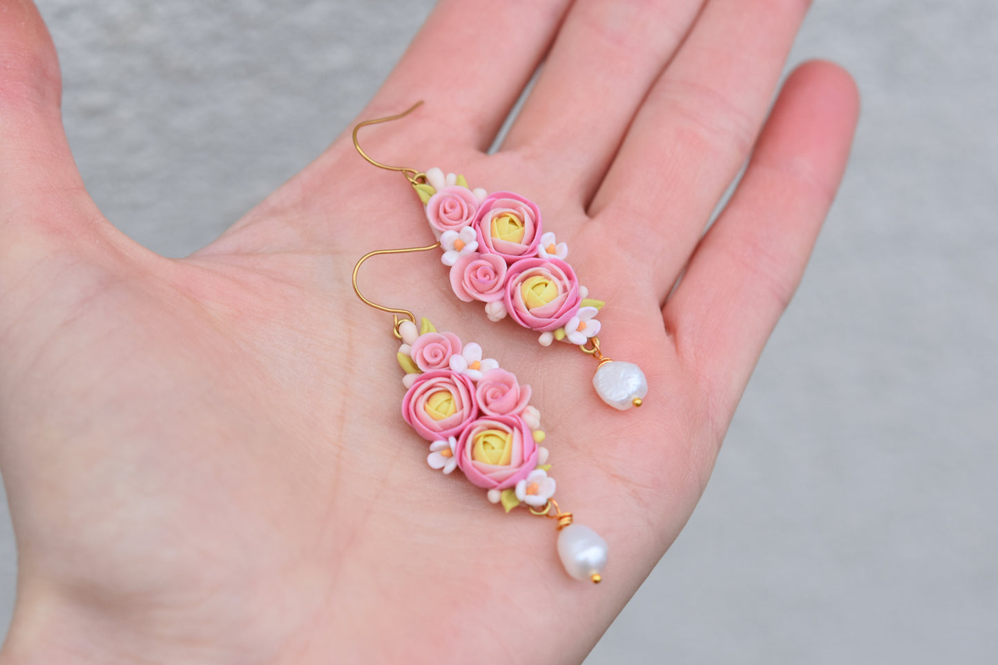 Teardrop Floral Earrings | Peonies