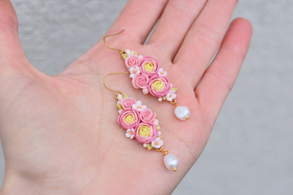 Teardrop Floral Earrings | Peonies