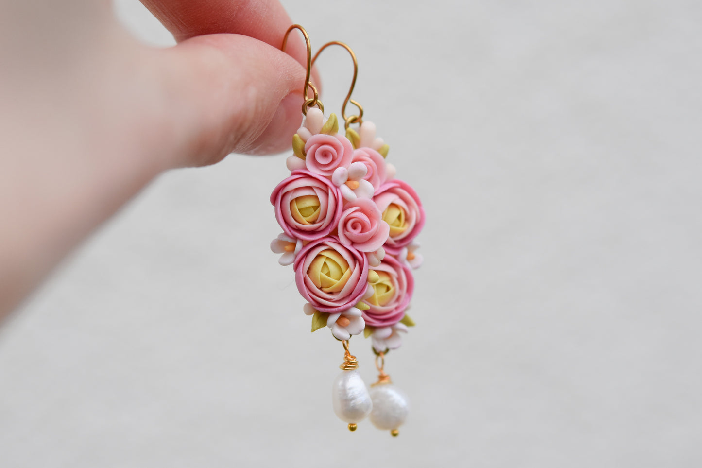 Teardrop Floral Earrings | Peonies