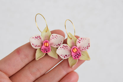 Orchid Hoop Earrings | Tropical