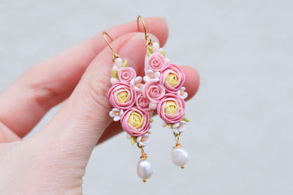 Teardrop Floral Earrings | Peonies