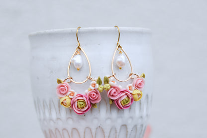 Teardrop Floral Earrings | Boho Peonies