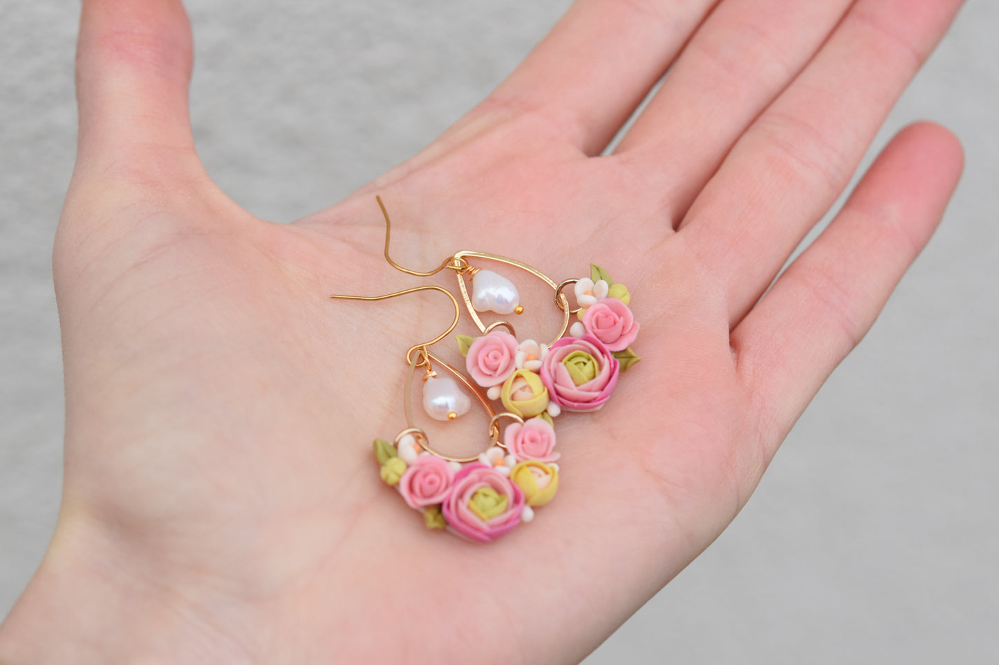 Teardrop Floral Earrings | Boho Peonies
