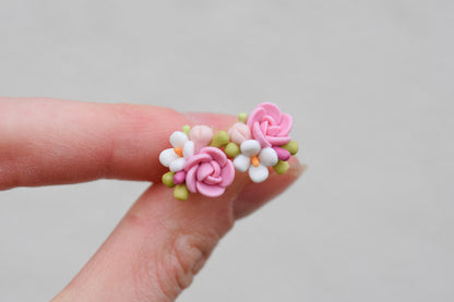 Small Floral Studs | Pastel Flowers