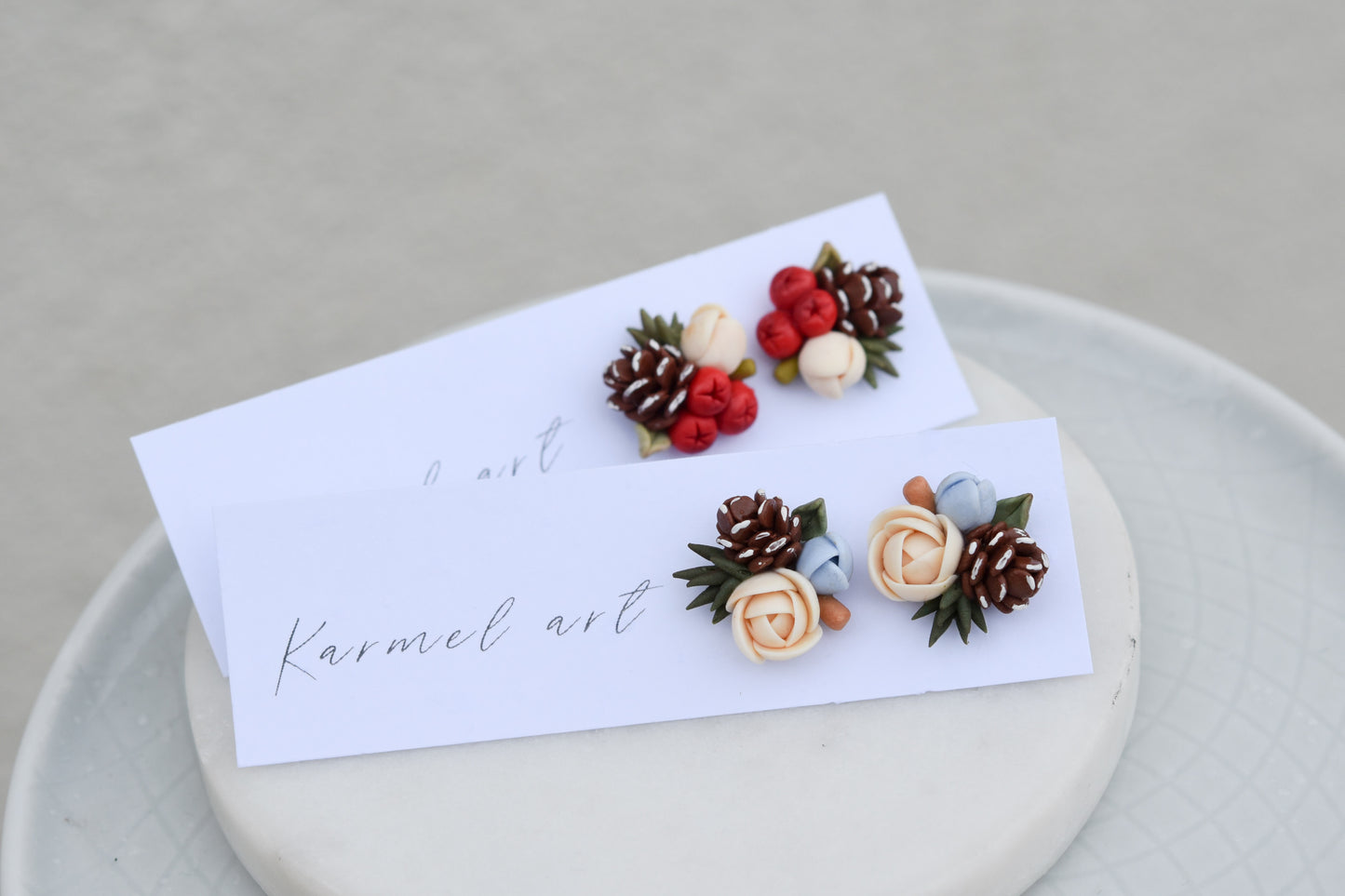 Christmas Earrings | Holly Berry Studs