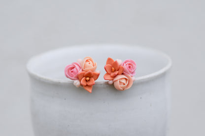 Garden Floral Studs | Nude