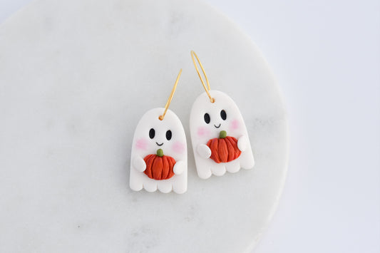 Autumn Earrings | Pumpkin Ghosts