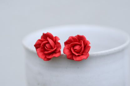 Poppy Earrings studs | Red Wine