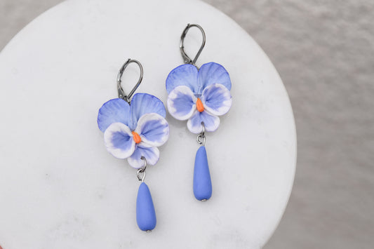 Pansy Earrings | Soft Blue