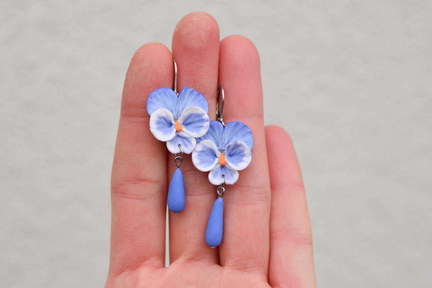 Pansy Earrings | Soft Blue