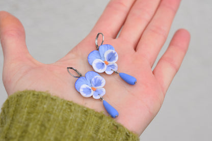 Pansy Earrings | Soft Blue