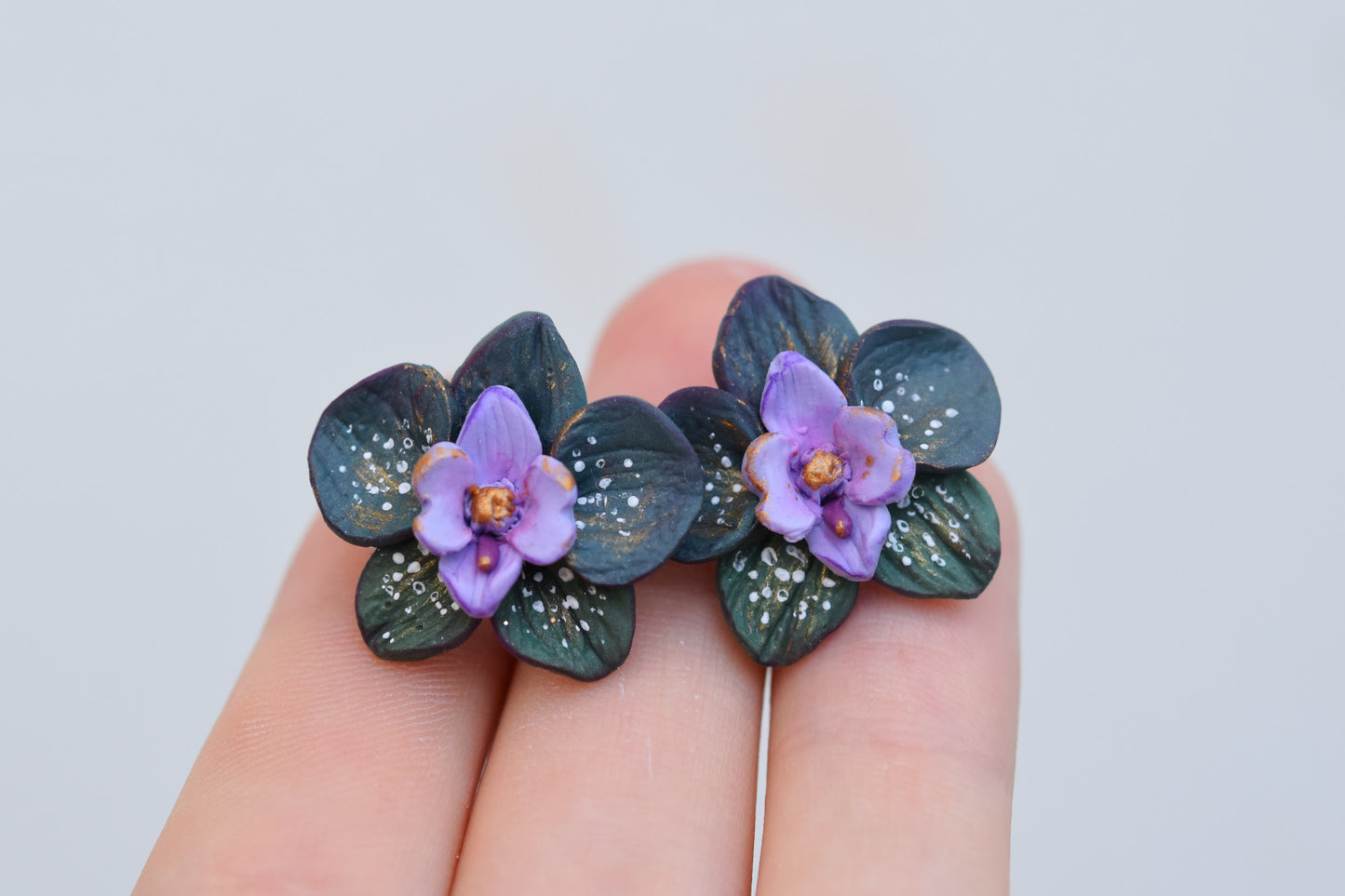 Orchid Earrings | Tropical Night