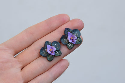 Orchid Earrings | Tropical Night