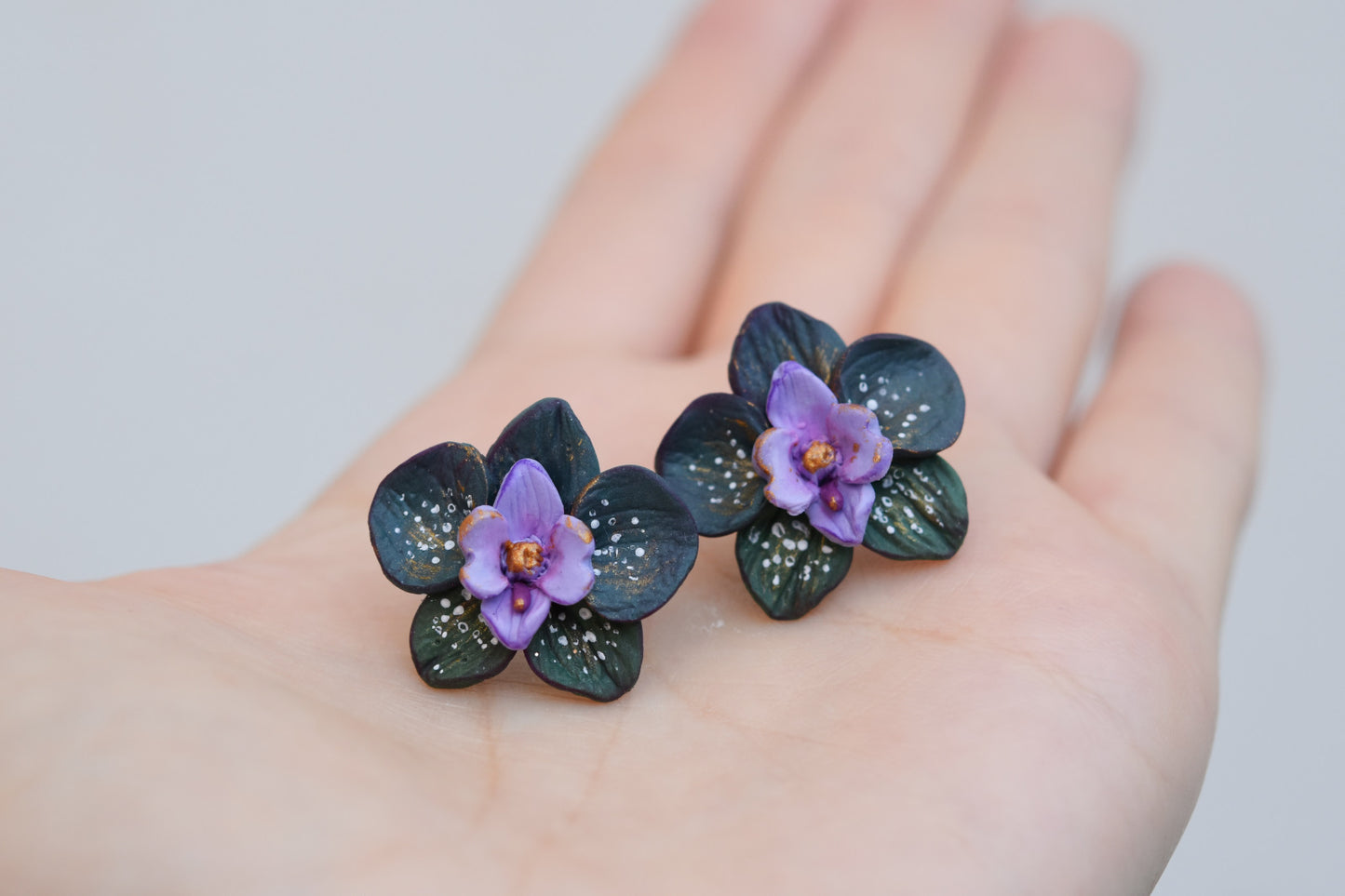 Orchid Earrings | Tropical Night