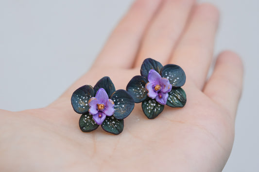 Orchid Earrings | Tropical Night