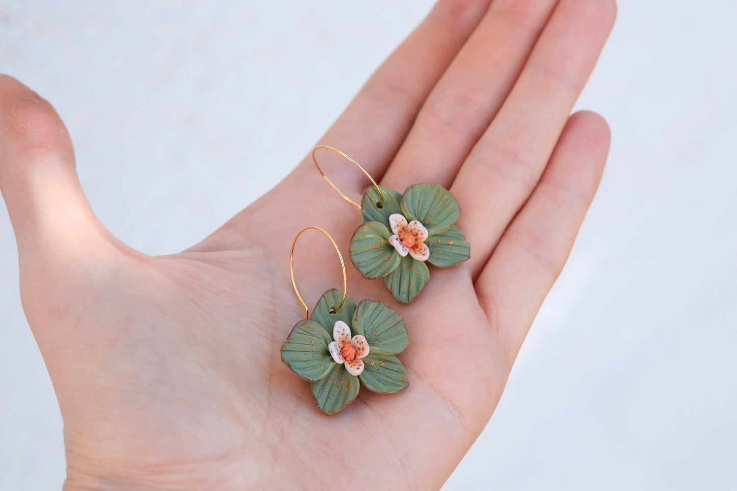 Orchid Hoop Earrings | Deep Forest