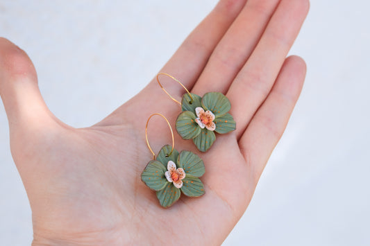 Orchid Hoop Earrings | Deep Forest