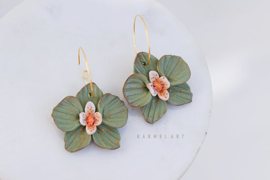 Orchid Hoop Earrings | Deep Forest