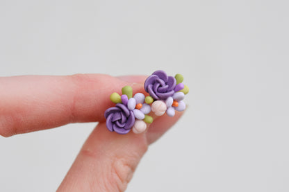 Small Floral Studs | Pastel Flowers