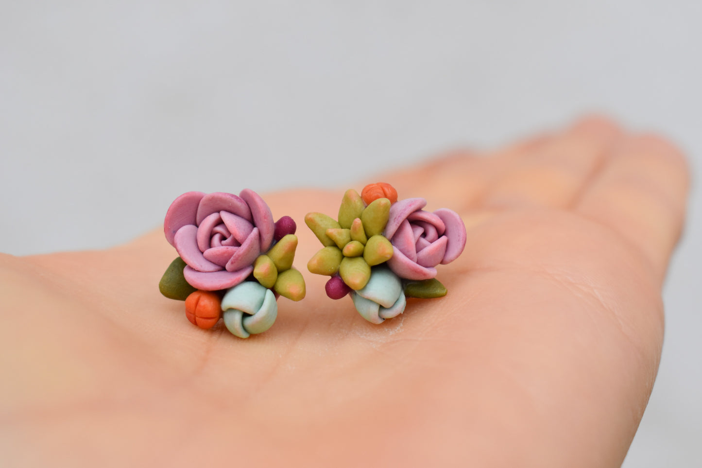 Succulent Earrings | Pink Bloom
