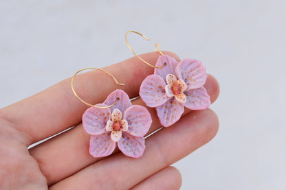 Orchid Hoop Earrings | Fuchsia