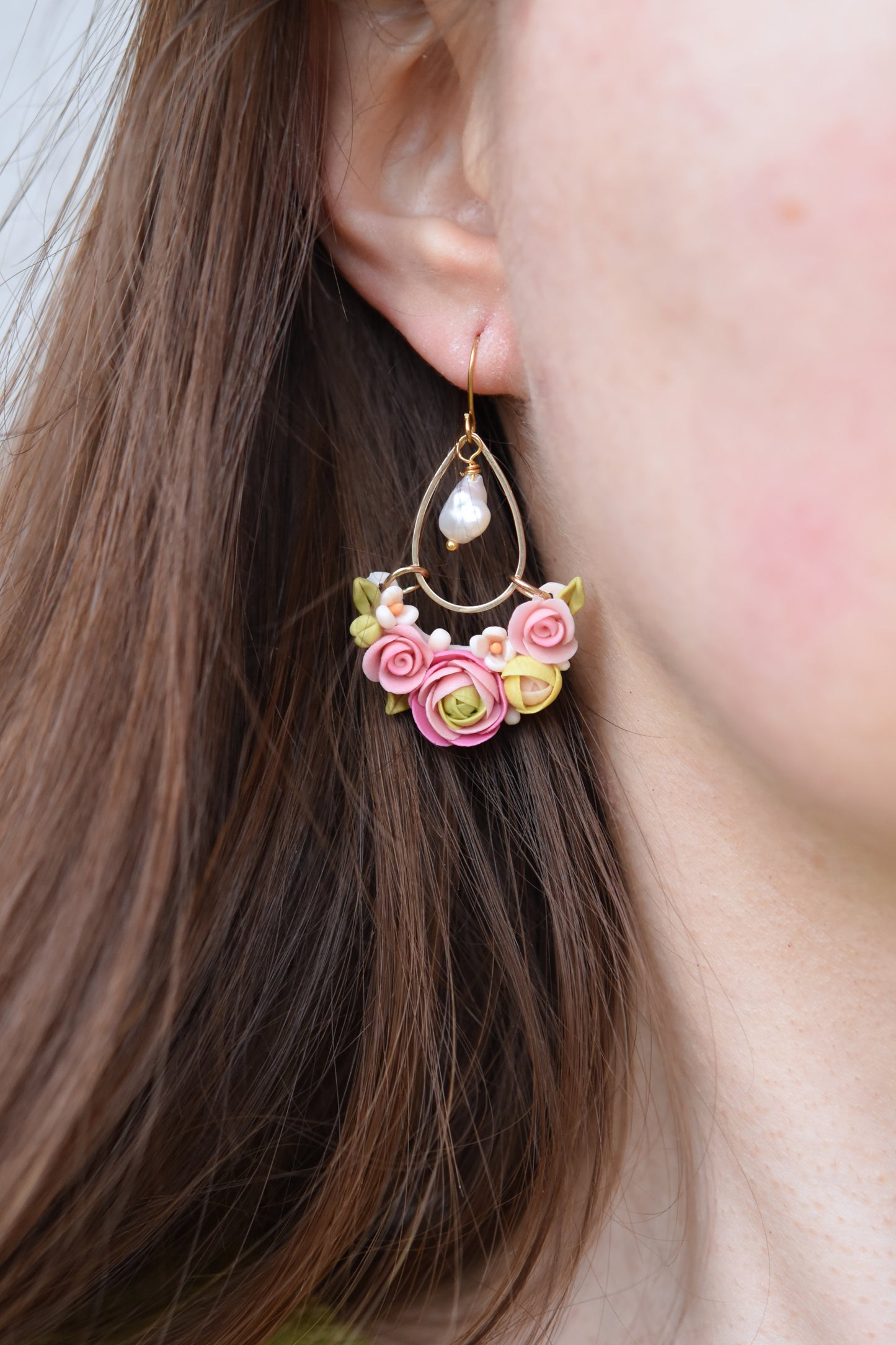 Teardrop Floral Earrings | Boho Peonies