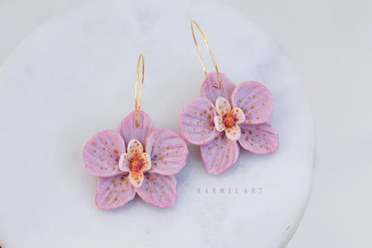 Orchid Hoop Earrings | Fuchsia