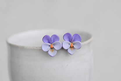 Pansy Stud Earrings | Violet