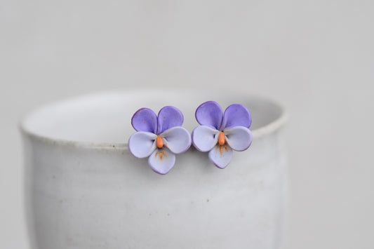 Pansy Stud Earrings | Violet