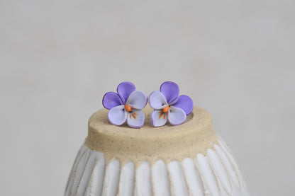 Pansy Stud Earrings | Violet