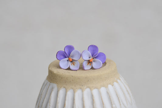 Pansy Stud Earrings | Violet
