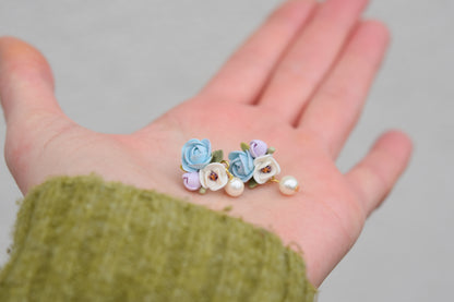 Floral Earrings | Soft Blue