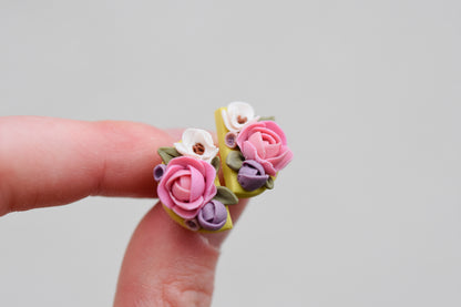 Floral Stud Earrings | Lime