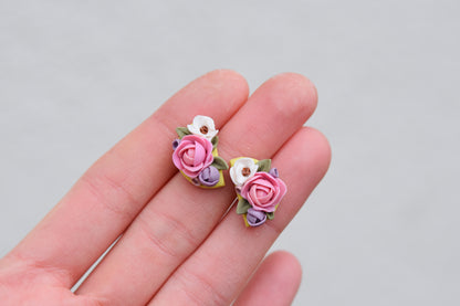Floral Stud Earrings | Lime