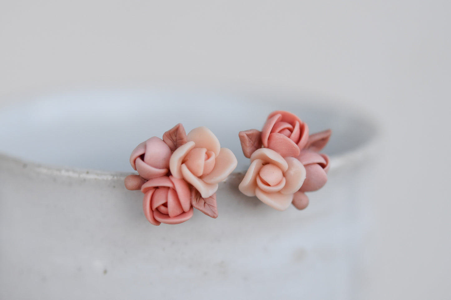 Garden Floral Studs | Peachy nude
