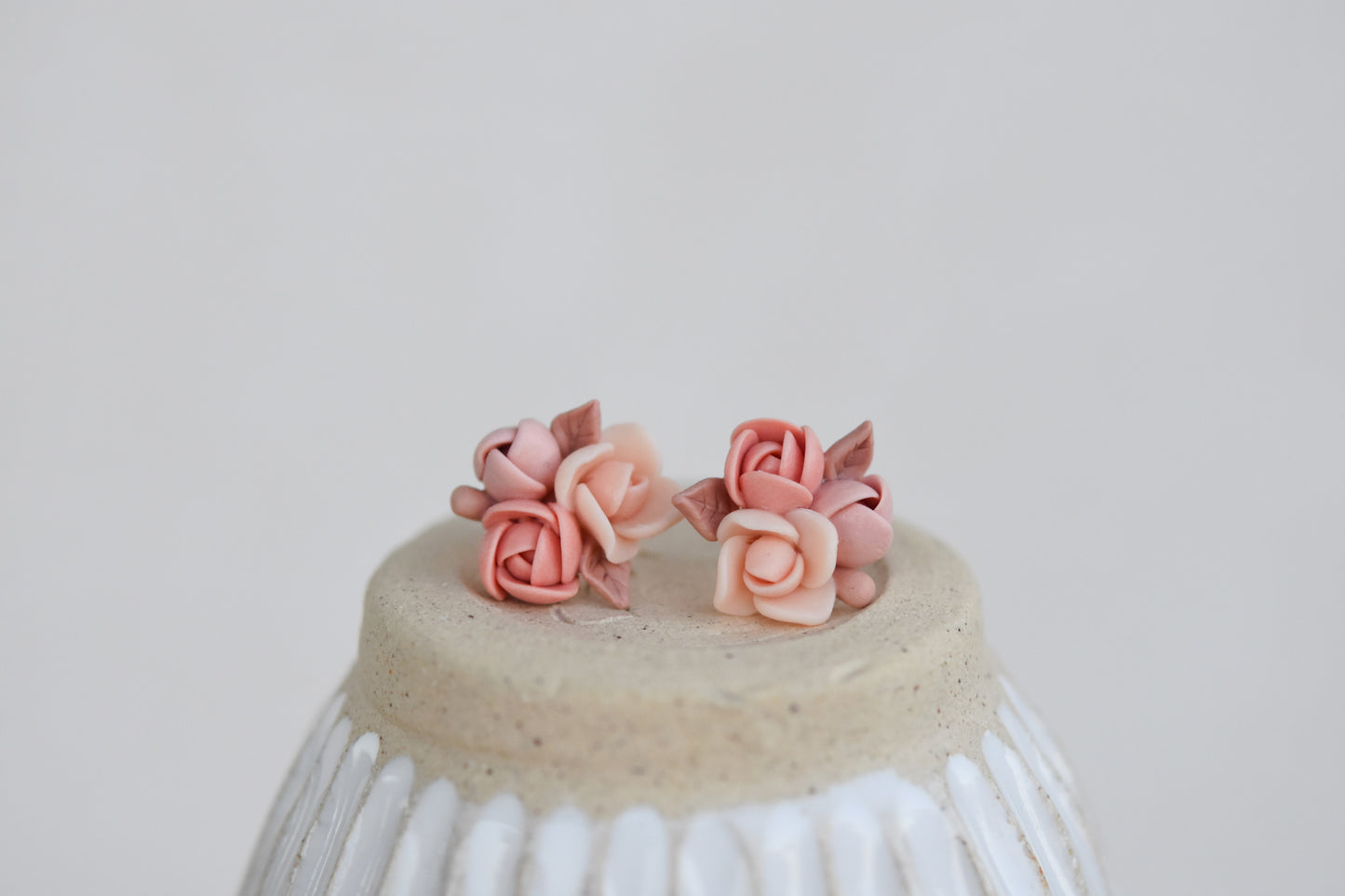 Garden Floral Studs | Peachy nude