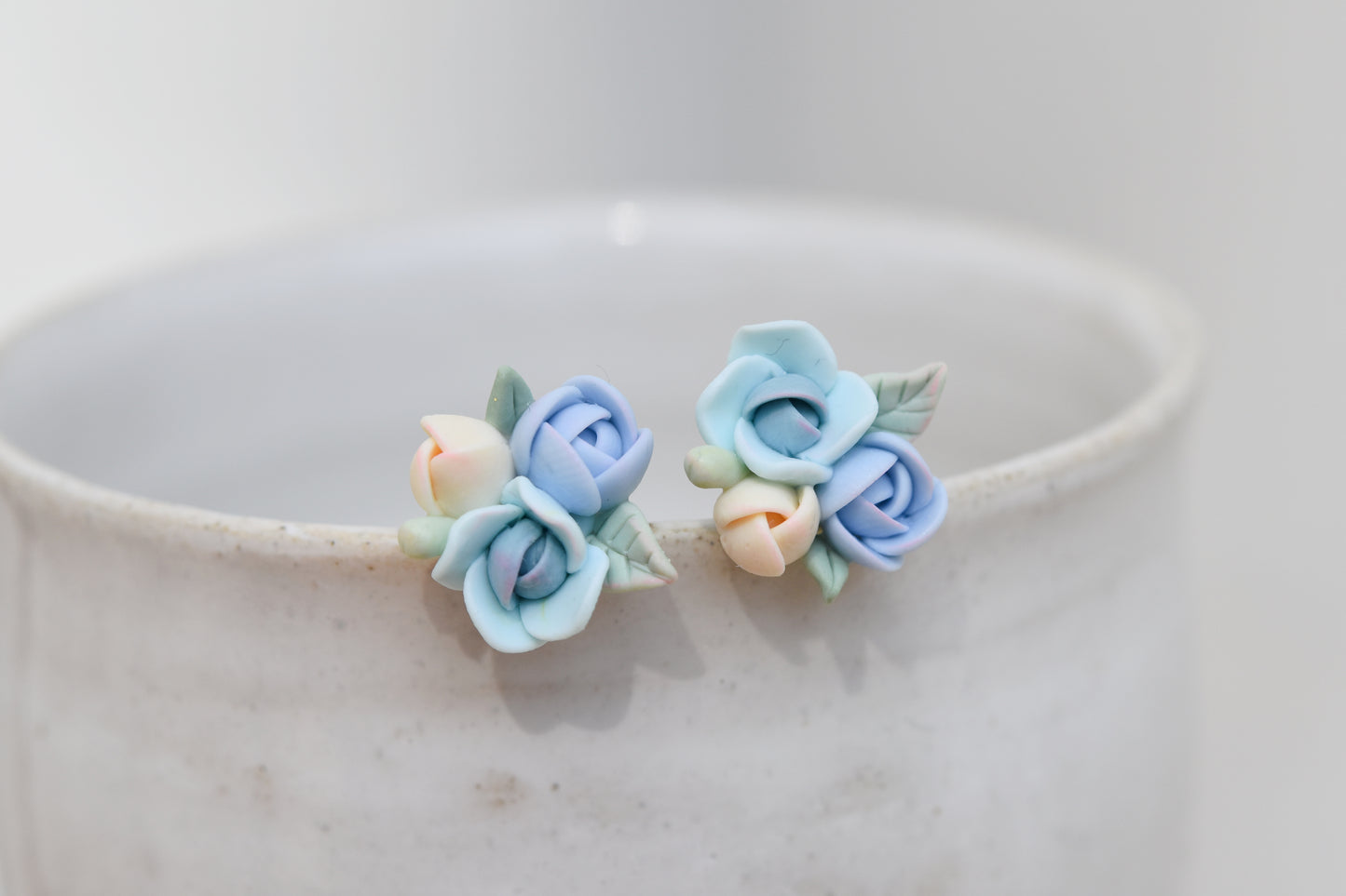 Garden Floral Studs | Soft Blue