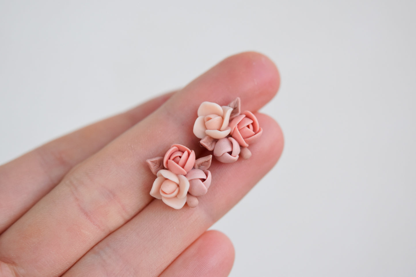 Garden Floral Studs | Peachy nude