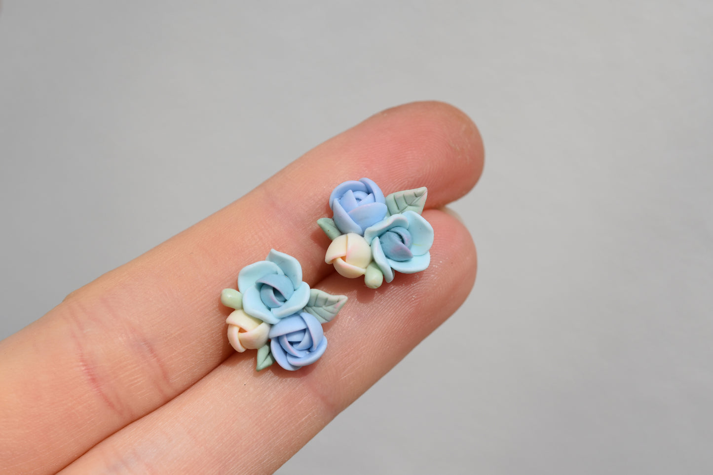 Garden Floral Studs | Soft Blue