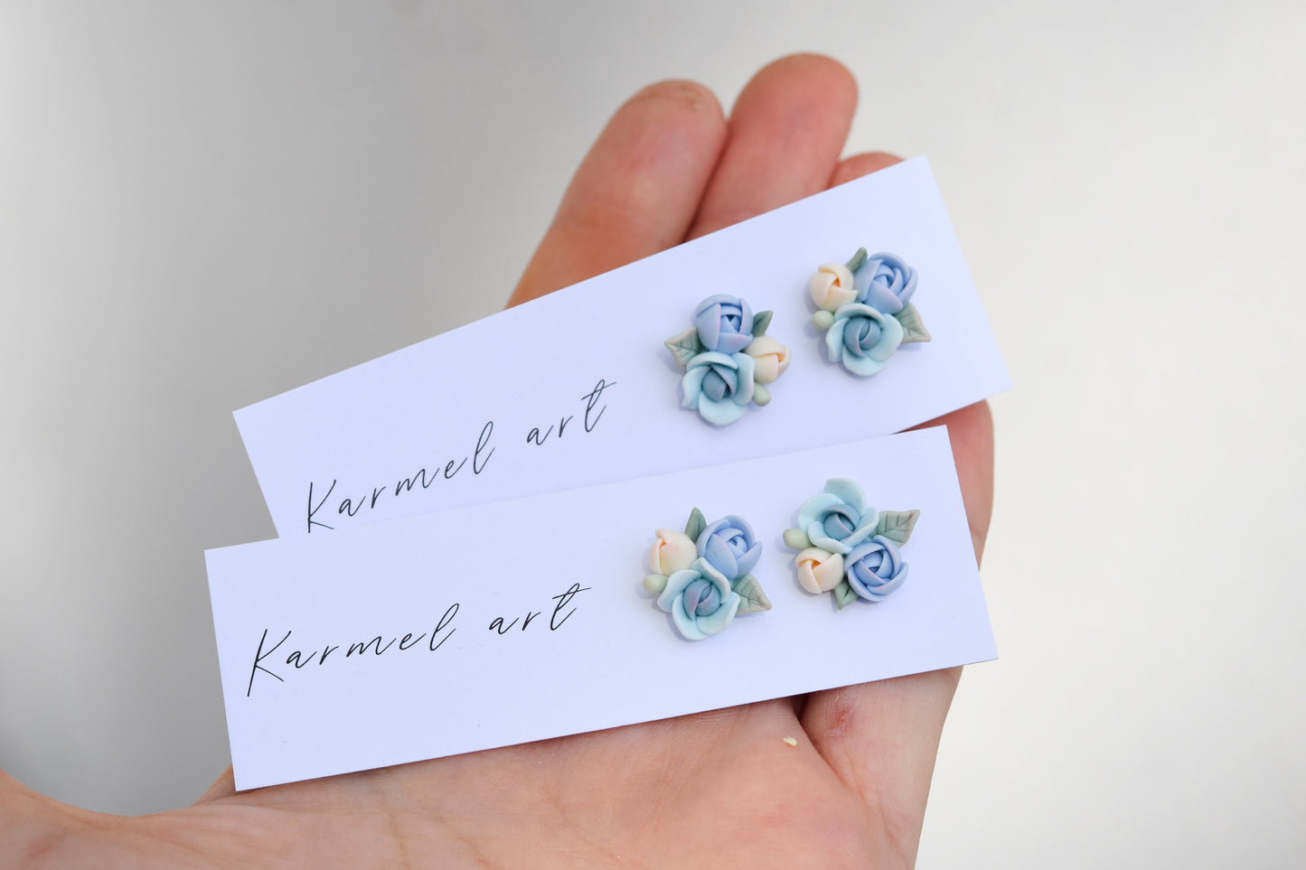 Garden Floral Studs | Soft Blue