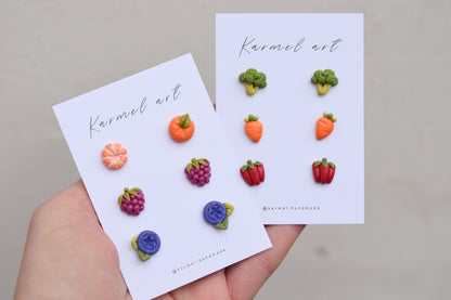 Earrings Stud Set | Fruit & Vegetable