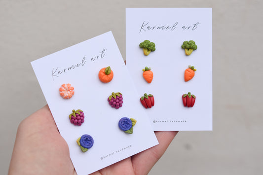 Earrings Stud Set | Fruit & Vegetable