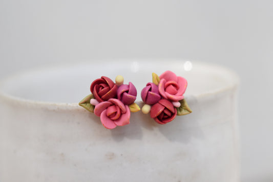 Garden Floral Studs | Ruby