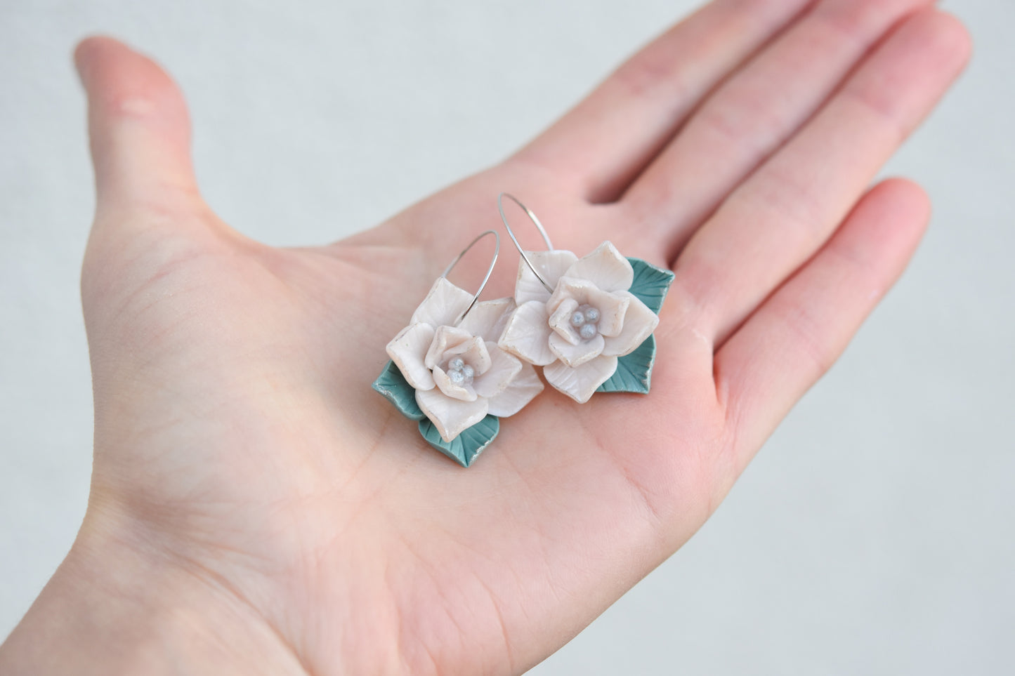 Christmas Earrings | Poinsettia Hoops