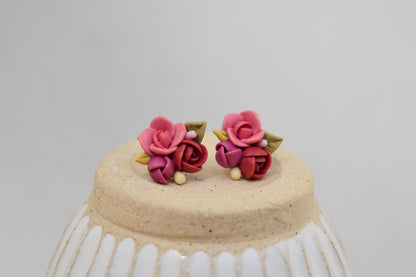 Garden Floral Studs | Ruby