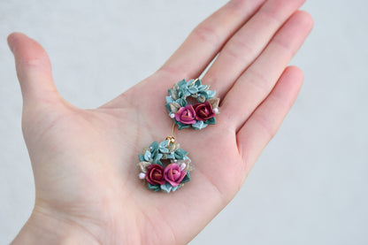 Christmas Earrings | Floral Wreath