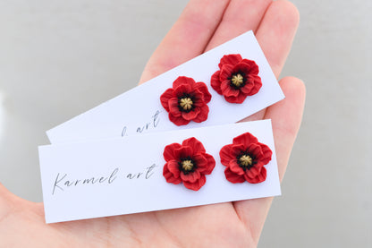 Poppy Earrings studs | Wild poppy