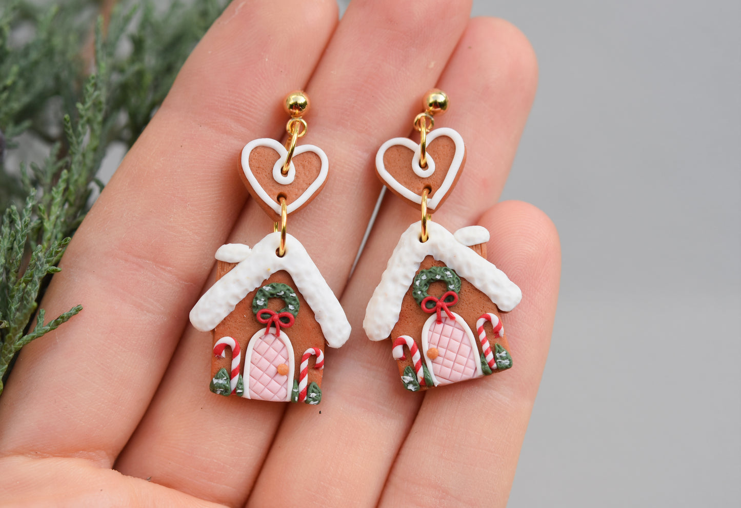 Christmas Earrings | Gingerbread house